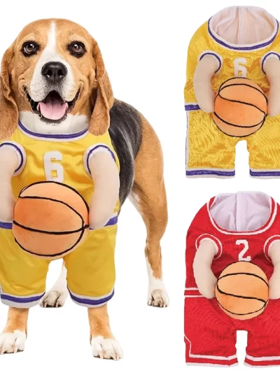 Dog Basketball Player Costume with Ball