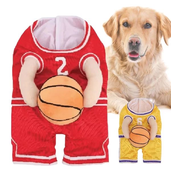 Dog Basketball Player Costume with Ball - Image 5