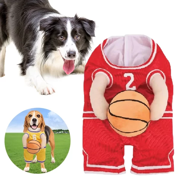 Dog Basketball Player Costume with Ball - Image 2
